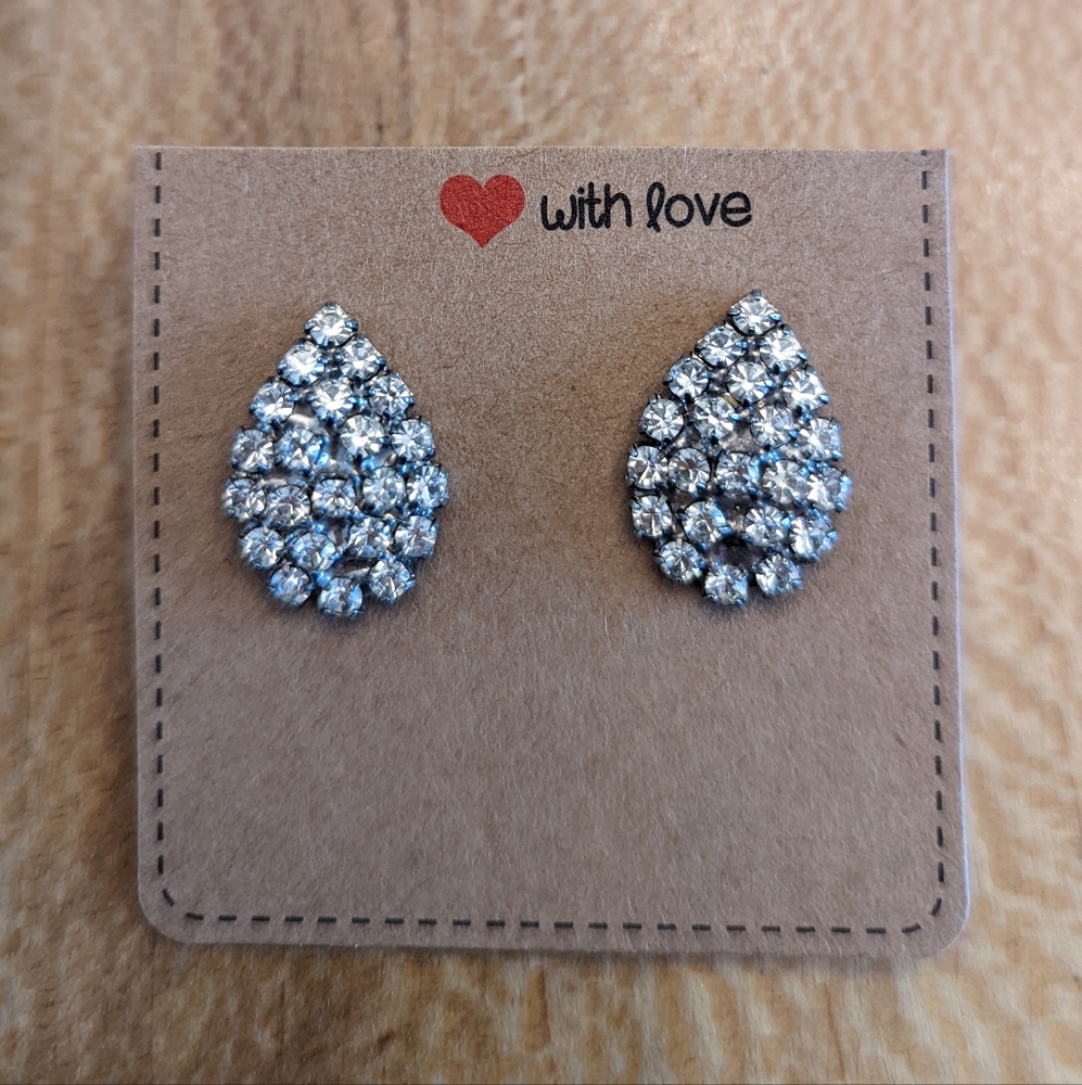 Antique blingy teardrop earrings